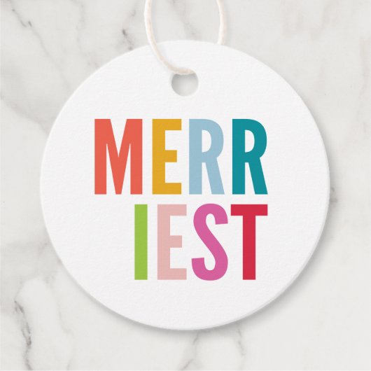 CHRISTMAS Moderne minimale farbenfrohe und fröhlic Geschenkanhänger (Vorderseite)