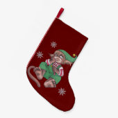 Christmas Monkey Gnome Kleiner Weihnachtsstrumpf (Vorderansicht (hängend))