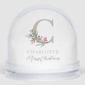 Christmas Monogram Custom Baby Photo Holiday Schneekugeln (Vorderseite)