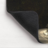 Christmas Monogram Golden Shiny Tree Winter Black Mousepad (Ecke)