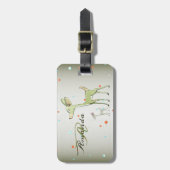 Christmas Monogram Green Deers Holidays Cute Gepäckanhänger (Vorderseite vertikal)