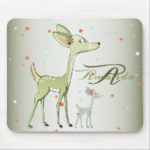 Christmas Monogram Green Deers Holidays Cute Mousepad (Vorne)