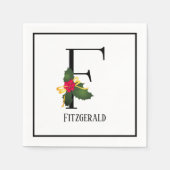 Christmas Monogram Letter F Personalisiert Paper Serviette (Vorderseite)