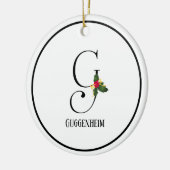 Christmas Monogram Letter G Personalisiert Keramik Ornament (Links)