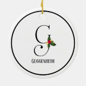 Christmas Monogram Letter G Personalisiert Keramik Ornament (Hinten)