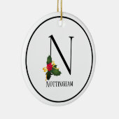 Christmas Monogram Letter N Personalisiert Keramik Ornament (Rechts)