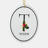 Christmas Monogram Letter T Personalisiert Keramik Ornament (Rechts)