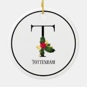 Christmas Monogram Letter T Personalisiert Keramik Ornament (Hinten)