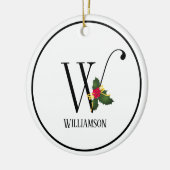 Christmas Monogram Letter W Personalized Keramik Ornament (Links)