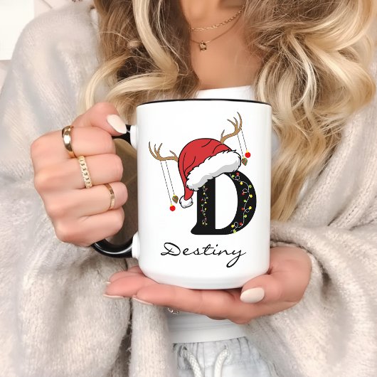 Christmas Monogram Personalized Cup for Friends Tasse