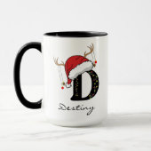 Christmas Monogram Personalized Cup for Friends Tasse (Links)