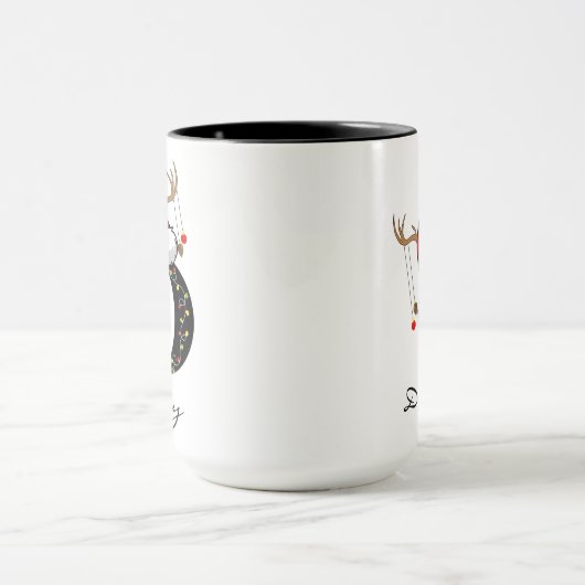 Christmas Monogram Personalized Cup for Friends Tasse (Zentrum)