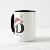 Christmas Monogram Personalized Cup for Friends Tasse (Vorderseite Links)