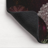 Christmas Monogram Pink Ornament Green Black Mousepad (Ecke)