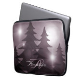 Christmas Monogram Pink Trees Holiday Winter Laptopschutzhülle (Vorderseite Links)