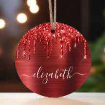 Christmas Monogram Red Glitzer