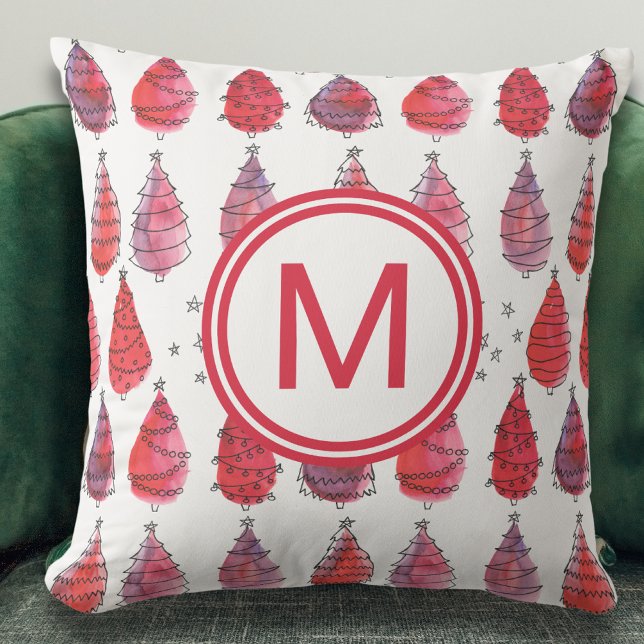Christmas Monogram Red Kissen (Von Creator hochgeladen)
