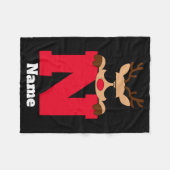 Christmas Monogram With Name Cool Pajama Fleecedecke (Vorderseite (Horizontal))