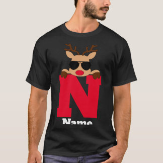 Christmas Monogram With Name Cool Pajama T-Shirt