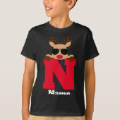 Christmas Monogram With Name Cool Pajama T-Shirt (Vorderseite)