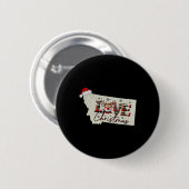 Christmas Montana Xmas State Map Montana Christmas Button (Vorne & Hinten)