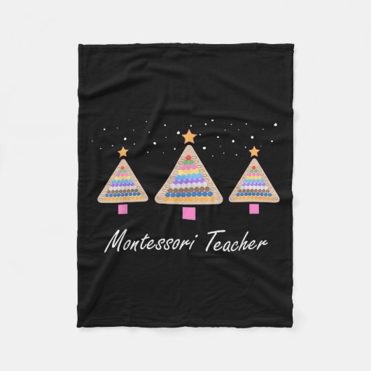 Christmas Montessori Teacher Xmas Tree Teaching Sc Fleecedecke (Vorderseite)