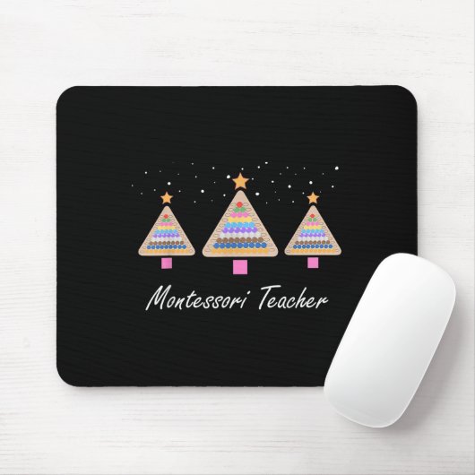 Christmas Montessori Teacher Xmas Tree Teaching Sc Mousepad (Mit Mouse)