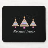 Christmas Montessori Teacher Xmas Tree Teaching Sc Mousepad (Vorne)