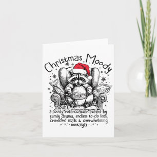 Christmas Moody Funny Raccoon Foody Christmas Racc Karte