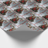 Christmas Moose In a Snowy Forest Geschenkpapier (Ecke)