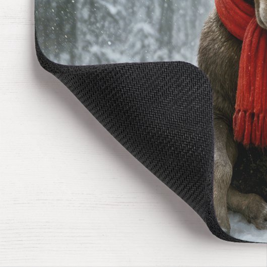 Christmas Moose In a Snowy Forest Mousepad (Ecke)