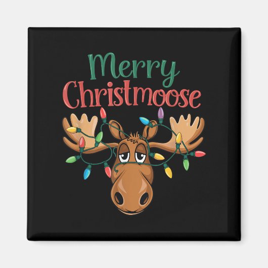 Christmas Moose Merry Christmoose Men Women  Magnet (Vorne)