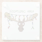 Christmas Moose Niedlich Funny Christmoose Glasuntersetzer (Rückseite)