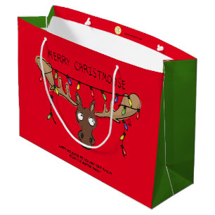 Christmas Moose Niedlich Funny Christmoose Große Geschenktüte