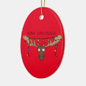 Christmas Moose Niedlich Funny Christmoose Keramik Ornament (Links)