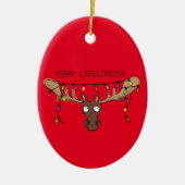 Christmas Moose Niedlich Funny Christmoose Keramik Ornament (Vorne)
