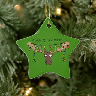 Christmas Moose Niedlich Funny Christmoose Keramik Ornament