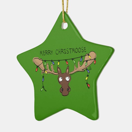 Christmas Moose Niedlich Funny Christmoose Keramik Ornament (Links)