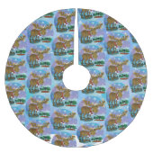 Christmas Moose Polyester Weihnachtsbaumdecke (Vorderseite)