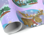 Christmas Moose smaller print Wrapping Paper Geschenkpapier (Rolleneckpunkt)