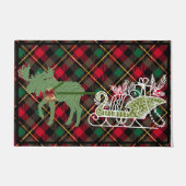 Christmas Moose Topiary Sleigh Doormat Begrüßungsm Fußmatte (Vorderseite)