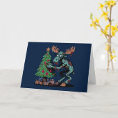 Christmas Moose Zombie Karte (Gelbe Blume)