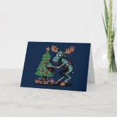 Christmas Moose Zombie Karte (Vorderseite)