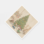 Christmas Morning for the Kittens Napkins Serviette (Ecke)