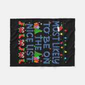 Christmas Most Likely To Be On The Nice List Famil Fleecedecke (Vorderseite (Horizontal))