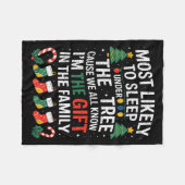 Christmas Most Likely To Sleep Under The Tree I'm Fleecedecke (Vorderseite (Horizontal))