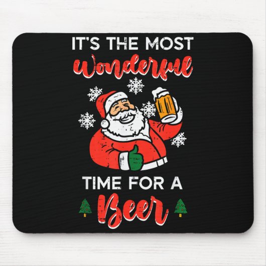 Christmas Most Wonderful Time For Funny Santa Xmas Mousepad (Vorne)