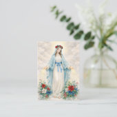 Christmas Mother Mary  Catholic Funeral Memorial  Visitenkarte (Stehend Vorderseite)