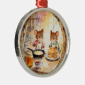 Christmas Mouse Couple Ornament Aus Metall (Rechts)