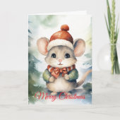 Christmas Mouse Feiertagskarte (Vorderseite)